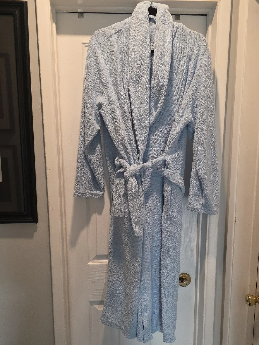 Light Blue Bath Robe - Plush Terry Cloth Spa Robe